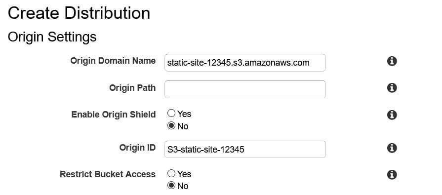 Create an AWS CloudFront Distribution