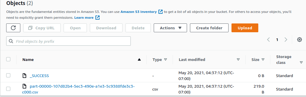 AWS EMR S3 Output Files