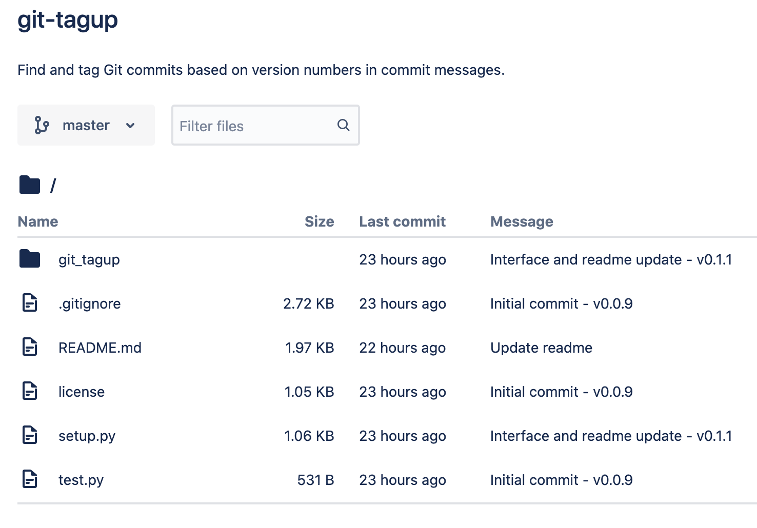 Image of the git-tagup tool