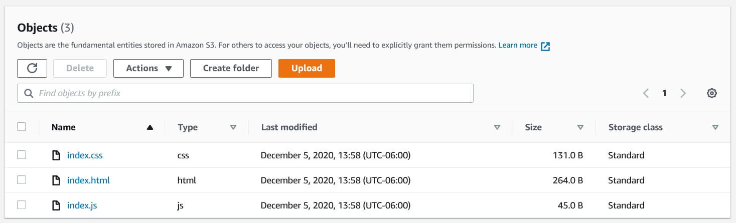 Upload files to S3 bucket