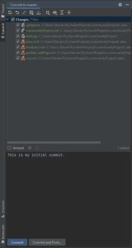 PyCharm Git Commit